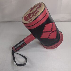 Harley Quinn Pow Hammer Bag Zipper Batman DC Comic Red Black Wrist Strap Cosplay